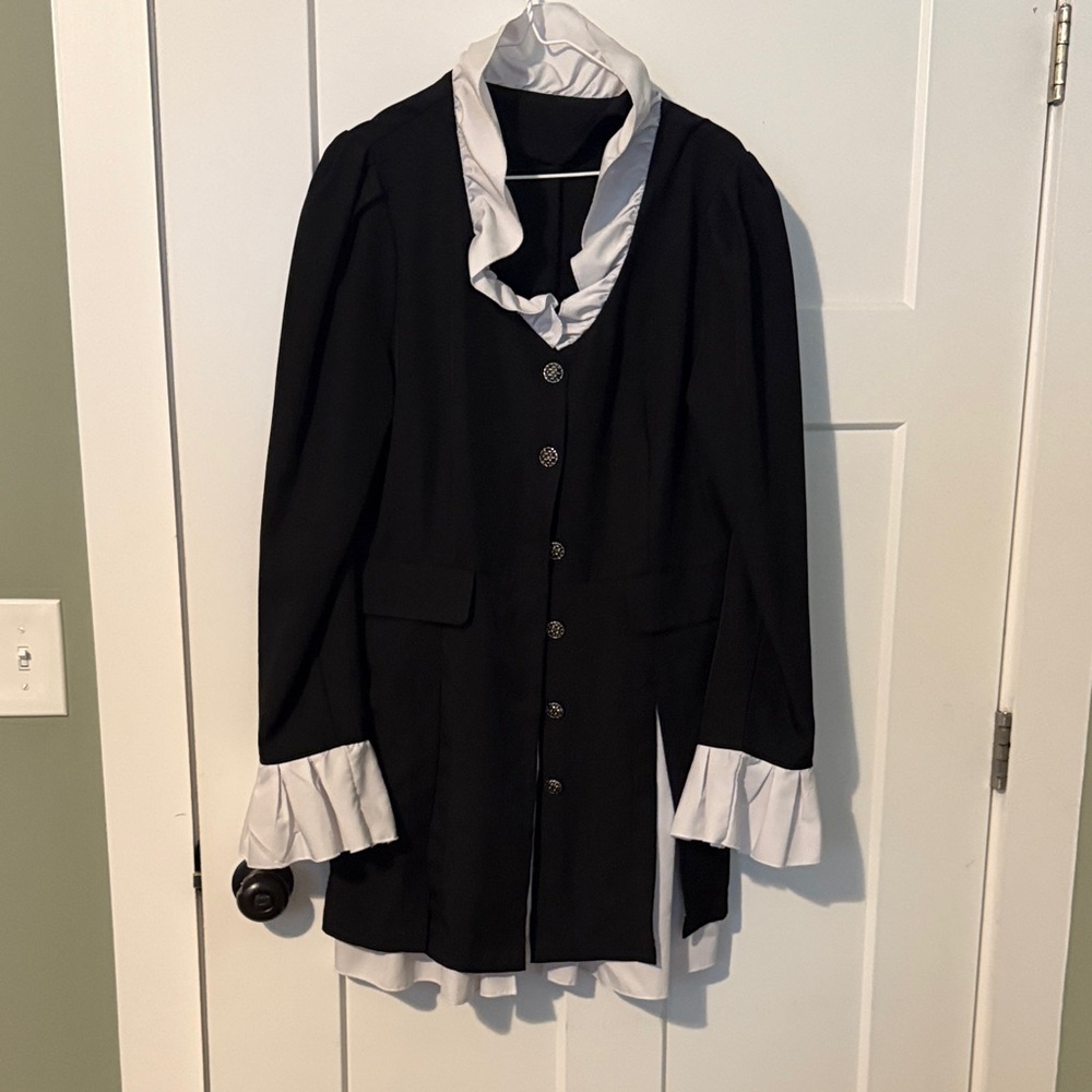 Elegant Black and White Women's Coat